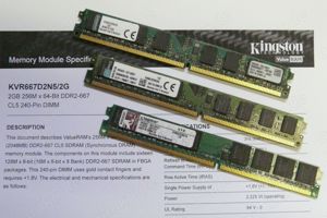 Kingston RAM-Speicher KVR667D2N5 2G 1G Slim Low Profile