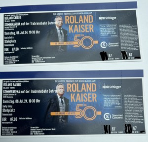 Roland Kaiser, 06.07.24 Hamburg, 2 TICKETS!