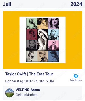 2x Taylor Swift FOS Gelsenkirchen 18.07.24 Vorkaufsrecht