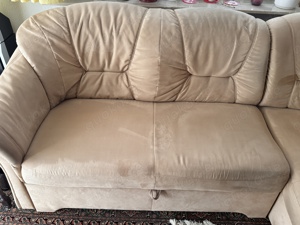 Couch Velour mit Bettkasten und Auszug