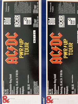 AC DC 2 Tickets Hockenheim 13.07.2024