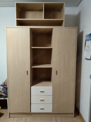 Kinderzimmer Schrank Kleiderschrank Sideboard Ahorn Weiss