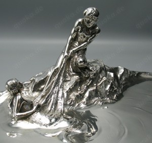 Jugendstil tafelaufsatz 800 silber meisterstück figürliches kunstwerk deutsch