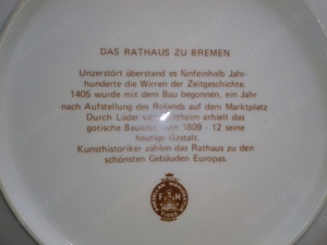 Wandteller Heimatteller Bremen- Das Rathaus zu Bremen Bild 2