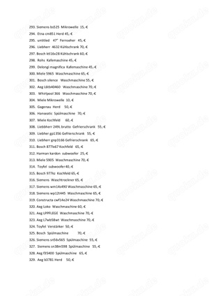 Waschmaschinen Siemens, Bosch, Miele, AEG mit Mängeln