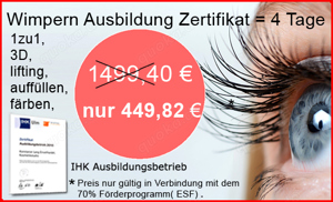 Wimpernverlängerung Ausbildung günstig Angebot