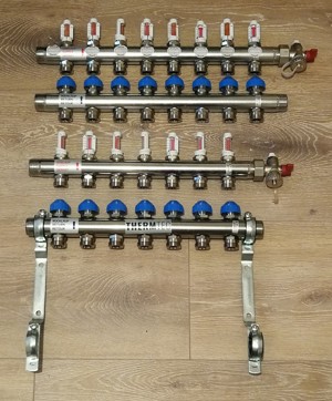 Thermtec Heizkreisverteiler Bodenheizung mit 7 und 8 Gruppen + Zubehör 