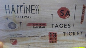 Happiness Festival Karte Samstag 13.07.