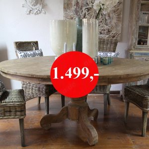 Runder Esstisch Küchentisch Hartholztisch Teak 160cmx160cmxH78cm in Starnberg NEU NUR ABHOLER