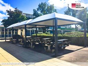 Pavillon 6x6 Überdachung Gazebo Pagodenzelt Festzelt Pvc Dach Restaurant Café Universität Zelt neu Bild 9