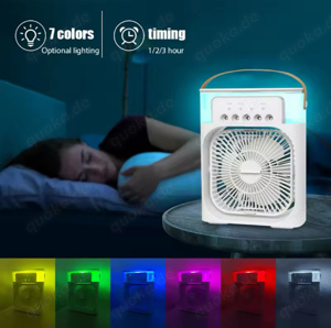 Tragbarer Nebelventilator LED-Beleuchtung Grün, Weiß Bild 4