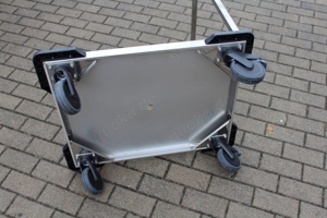 neuwertiger Rieber Plattformwagen mit Korb aus V2A Bild 3