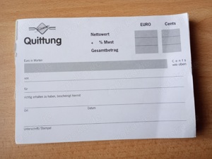 Quittung Quittungsblock von Berners siehe Bilder