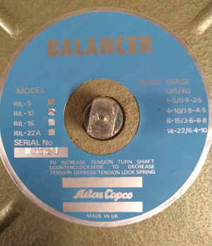  Atlas Copco RIL-10 Balancer, Hängender Werkzeugausgleich  1,8 - 4,5 kg