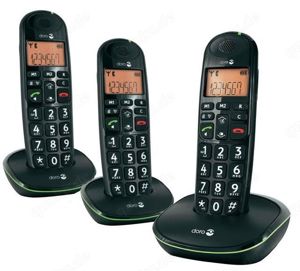 3 DECT-Telefone Doro PhoneEasy 100w schwarz