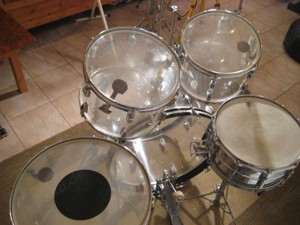 Ludwig Clear Vistalite Drum Set, 1. Serie von 1972