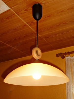 Ausziehbare Deckenlampe, Lampe, Deckenleuchte, mit Glasschirm, 