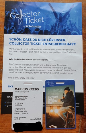 2 Collector-Tickets für Markus Krebs