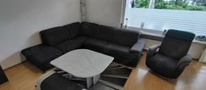 L-Sofa, Wohnlandschaft, Couch + Relaxsessel