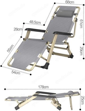 Klappsessel, Gartenstühle, Liegestühle im Freien, verstellbare Bild 5