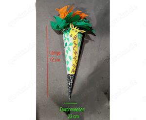 Exclusive 72 cm Schultüte zum Schulstart:einzigartige Handarbeit