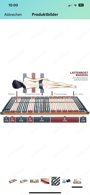 FMP 7 Zonen Lattenrost Rhodos- 44 Leisten- 180kg