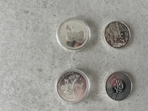 4x 20  Münzen 925er silber