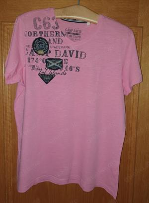 Camp David T-Shirt Herren Oberteil Shirt Gr. M Baumwolle pink