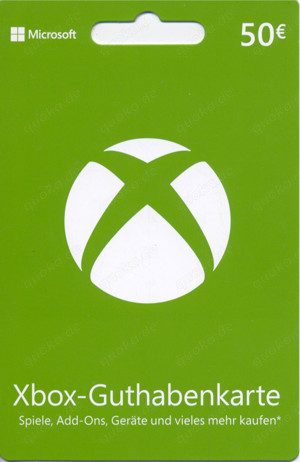 Xbox-GUTHABENKARTE 50   Microsoft  853 aktiviert !NEU!