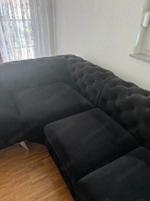 Designer Couch Sofa Eckgarnitur Schwarz