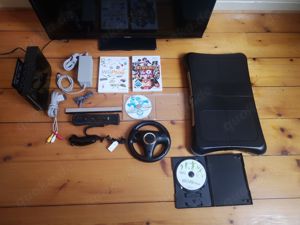 Nintendo Wii Black Edition mit Motion Plus Adapter Spiel und Balance Board