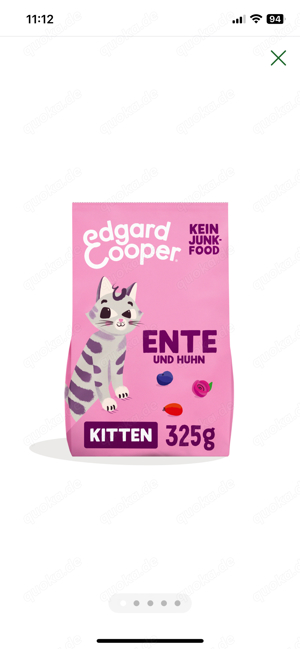 2 x 325g. Edgard Cooper Ente u. Huhn Trockenfutter Kitten