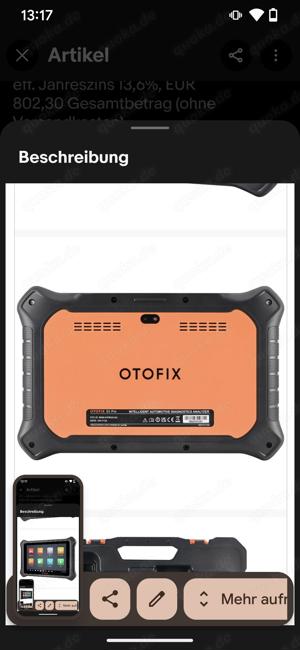 Für  Auto -Tausch Diagnosegerät Otofix d1 pro wie neu 