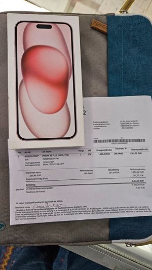 Apple iPhone 15 Plus 256GB Pink , NEU, Rechnung 