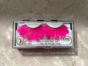 Künstliche Wimpern, unechte Wimpern, pink, Fasching, Neu