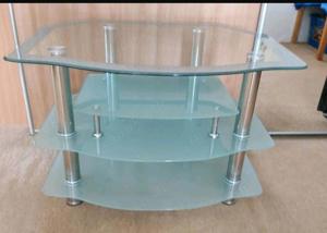TV-Rack aus Glas TV-Tisch TV-Möbel Massiv