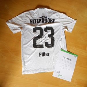 Trikot Matchworntrikot Bayernliga SC Eltersdorf Nr 23  Piller Sondertrikot unterschrift+Zertifikat