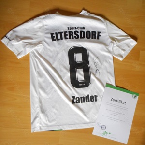 Trikot Matchworntrikot Bayernliga SC Eltersdorf Nr 8  Zander Sondertrikot unterschrift+Zertifikat