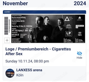 Cigarettes After Sex Konzertticket x1