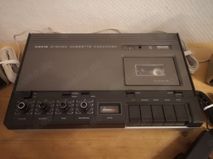 Philips N 2412 Stereo Cassette Recorder Set mit Mikrofon und Boxen aus 1976 Bild 4