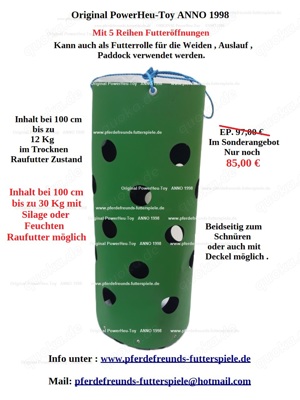Das Originale PowerHeu-Toy      ANNO 1998 Von Pferdefreunds-Futterspiele