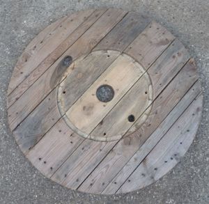Kabeltrommel Platte Tischplatte Holz Gartentisch Möbel Stehtisch, Flansch, Holztrommel, Holzflansch Bild 3