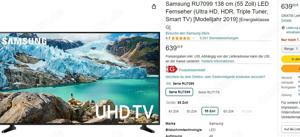 Samsung Smart-TV, 55" mit diversem Zubehör