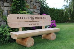 Gartenbank mit Gravur. Jubiläums Geschenk.  Bild 3