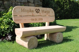 Gartenbank mit Gravur. Jubiläums Geschenk.  Bild 8