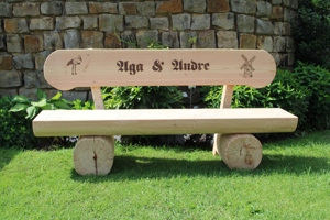 Gartenbank mit Gravur. Jubiläums Geschenk.  Bild 9