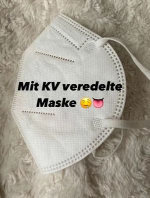 Welche Dame veredelt mir eine FFP2 Maske mit ihrem KV? Zahle TG