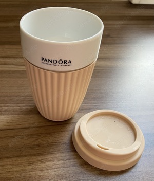 Kaffeebecher Pandora - togo - unbenutzt - weiß rosa