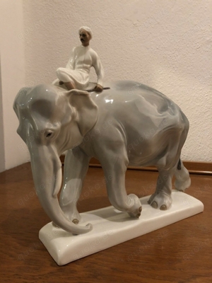 MEISSEN Jugendstil - Elefant mit Inder - Paul Walther 1906