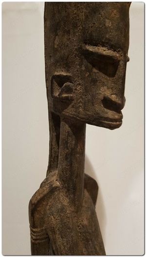 Dogon Statue Holz weiblich Ahnen Figur Mali Afrika KUNST Antik 87 cm